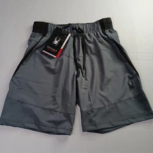 Spyder Active Shorts Men's S Gray Proweb Pockets Gym Training Running Travel - Picture 1 of 7