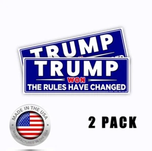 TRUMP ganó las reglas han cambiado - 2024 Pro Trump 9x3 pegatinas - paquete de 2 9x3 - Imagen 1 de 5