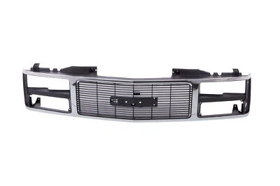 Chrome Silver/Black Grille Dual Head Lamp For 88-93 GMC C/K Truck Yukon Suburban Foto 1 de 4