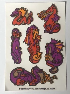 1984 Mark 1 Scratch N Sniff Lot of 3 Sheets! Dragons !! Fire, GOT? - READ - Picture 1 of 2