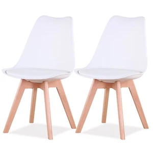 Set di 2 sedie Bianco Tulip Design Gambe polipropilene Legno di faggio - Foto 1 di 10