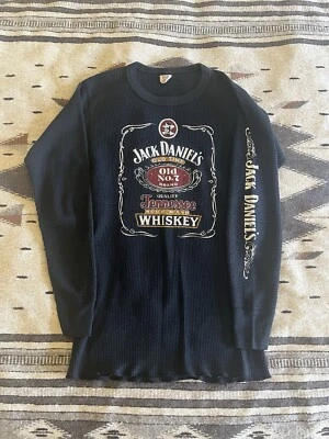 VTG 80s Jack Daniel's Tennessee Whiskey Thermal Sleeve Graphic Shirt Size XL - Image 1 of 4