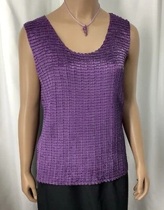 Sere Nade Top Womens XL Purple Tank Crinkle Stretch TMH250409/TB4 - Picture 1 of 6