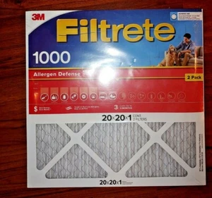 3M Filtrete Micro Allergen Defense MPR 1000 Air Filters 20x20x1 (2-PACK) - Picture 1 of 4