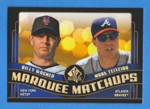 2008 SP Authentic Marquee Matchups #30 Mark Teixeira/Billy Wagner Braves/Mets - Picture 1 of 1