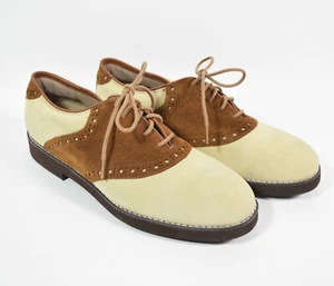 Zapatos de montar de gamuza marrón y tostado Hush Puppies de colección de dos tonos talla 7M - Imagen 1 de 7