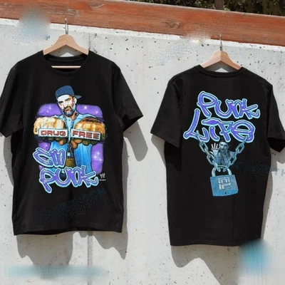 VENDA!! Camiseta unissex CM Punk Drug Free Punk Life tamanho P-4XL - Imagem 1 de 4