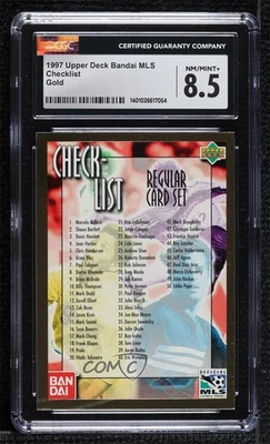 1997 Upper Deck Bandai MLS Checklist Gold Cards 1-55 & Inserts CGC 8.5 - Image 1 of 2