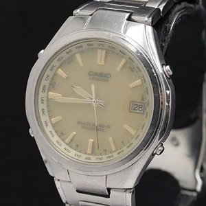 Reloj solar radiocontrolado Casio Lineage LIW-T110 esfera marfil genuino - Imagen 1 de 8