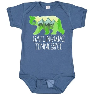 Inktastic Gatlinburg, Tennessee- Mountains And Bear Shape Baby Bodysuit State Jc - Picture 1 of 8