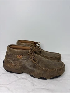 Twisted X Chukka Driving Mokassins Damengröße 8M braun Leder WDM0001 Schnürschuhe - Bild 1 von 10