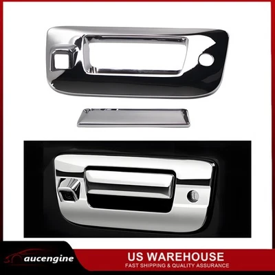 Chrome Door Handle Covers w/Camera For 07-14 Chevrolet Silverado GMC Sierra 1500 Foto 1 de 4