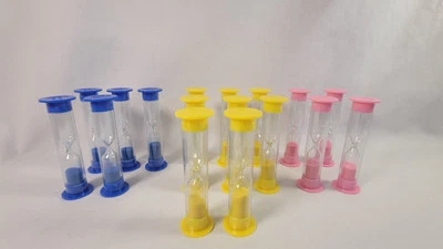Sand Timers 16 件装蓝色黄色粉色 — 第 1/4 张图片