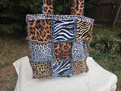 Crazy Cute 动物印花 Rag 被子托特包女式和女孩 — 第 1/4 张图片