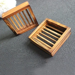 Wood Soap Tray Hollow Soap Dish Holder Container for Kitchen Bathroom Countertop - Picture 1 of 12