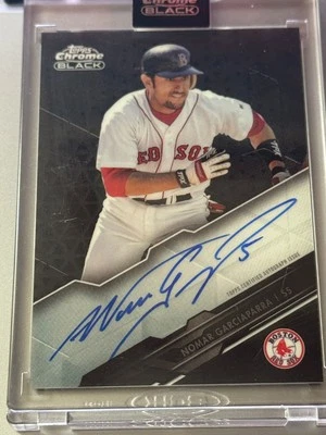 2020 Topps Chrome Black CBA-NG Nomar Garciaparra On Card Auto Red Sox - Image 1 of 3