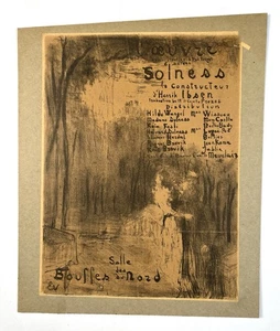 Edward Vuillard Solness le Constructeur Original 1894 Lithographie Druck 13x10” - Bild 1 von 14