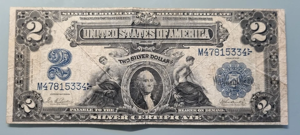 1899 Two Dollar Silver Certificate $2 Large Size Note Heavily Circulated #96246 - Image 1 of 2