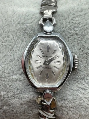 Reloj mecánico vintage Westclox 17 joyas tono plata para dama FUNCIONA Foto 1 de 4