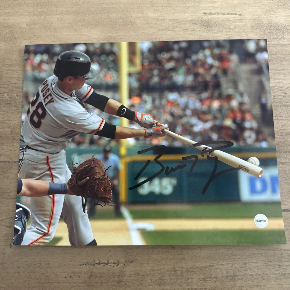 Foto firmada con autógrafo de Buster Posey 8x10 certificado de autenticidad de béisbol Gigantes de San Francisco Foto 1 de 4