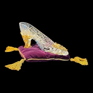 Franklin Mint 1991 Cinderella's Cystal Magic Slipper 24K Gold Plated & Pillow - Bild 1 von 15