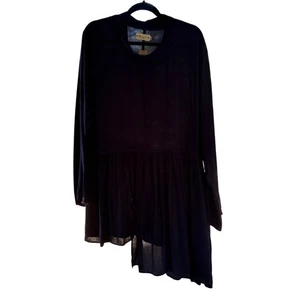 Bodil Tunic Top Womens XL Navy Blue Cowl Neck Flowy Lagenlook Art To Wear USA - Picture 1 of 8