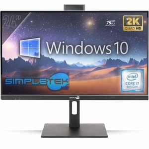 All In One 24" 2K 75Hz I7 8Th Gen Win 10 Ram 8Gb Ssd 120Gb Gaming Render Vesa Pc - Picture 1 of 9