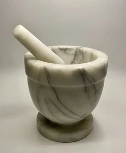 VTG 5” Marble Stone Mortar & Pestle, Apothecary / Grinder. - Picture 1 of 15