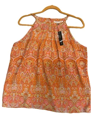 VIOLET + CLAIRE женщин оранжевый пейсли кукла Camisole блузка Sz средний Breezy - Изображение 1 из 4