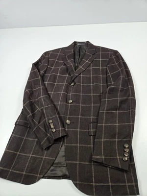 Polo Ralph Lauren Blazer мужской 38R коричневый окно льняное пальто сделано Италия - Изображение 1 из 4