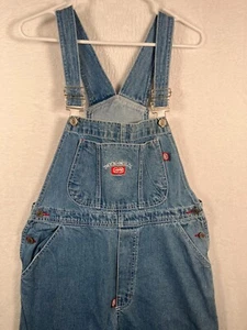 Ecko Denim Bib Overalls Y2K Carpenter Jeans Size 34 Straight Leg L30 Embroidered - Picture 1 of 12