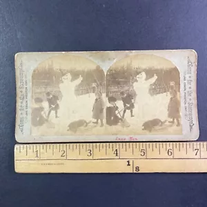 Cambridge Ontario Canada pupazzo di neve invernale stereoview James Esson c1880s Y15467 - Foto 1 di 5