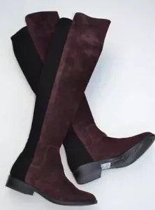 Clarks Damas Botas hasta la rodilla CADDY BELLE Ciruela Gamuza Reino Unido 4 D UE 37 - Imagen 1 de 5