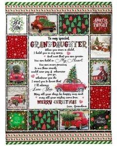 BLANKET TO MY GRANDDAUGHTER CHRISTMAS GIFT PREMIUM FLEECE - Picture 1 of 3
