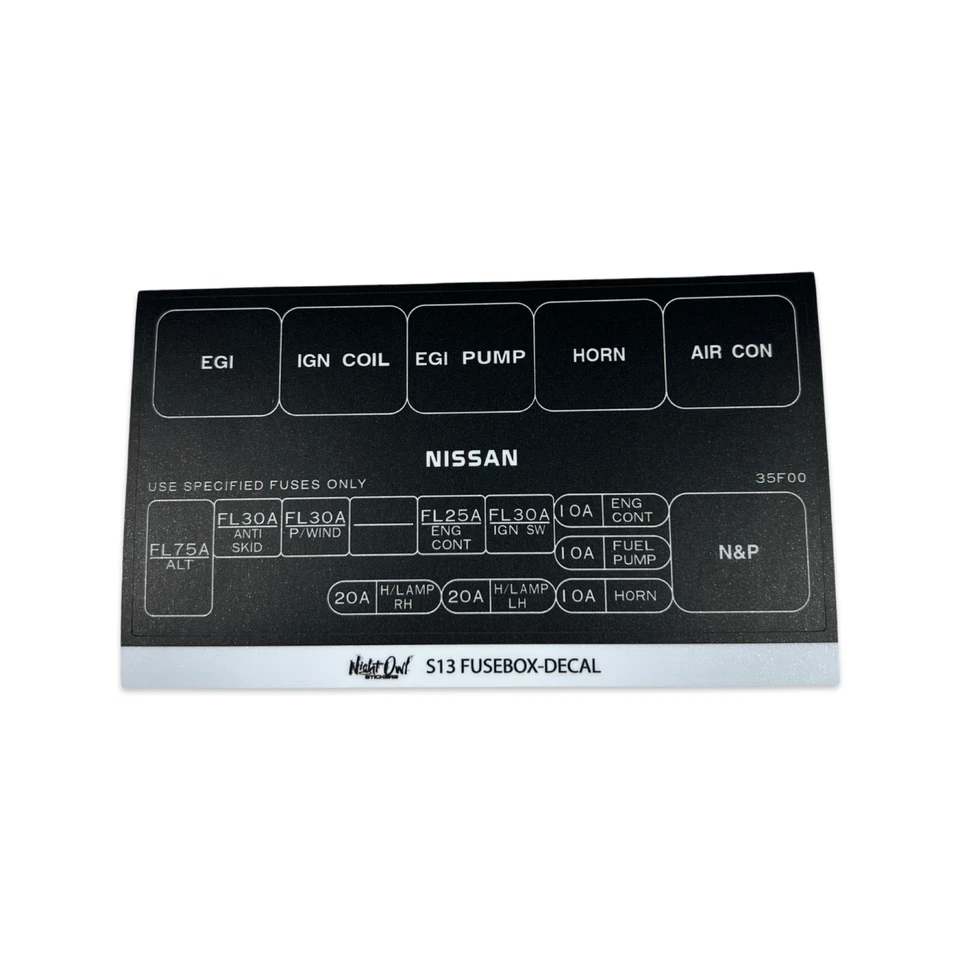 ETIQUETA CAJA FUSIBLES MOTOR GRANDE NISSAN 240SX SILVIA S13 (35F00) Foto 1 de 1