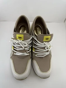 Michael Kors Liv Trainer Truffle Multi Wedge Sneakers Sz8.5 *B#6 - Picture 1 of 10