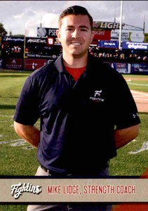 2018 Reading Fightins Update Grandstand #23 Mike Lidge Strength Coach Card
