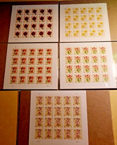 FLOWERS TULIPS US #5897 5898 5899 5900 5901 NATURE 1c 2c 3c 5c 10c STAMP SHEETS - Picture 1 of 18