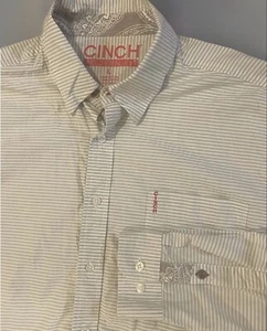 Cinch Men's Modern Fit Striped Shirt Button Down Western Large - Picture 1 of 5
