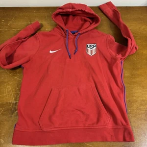 Team USA Soccer Hoodie Mens Large Red Pullover Nike - Picture 1 of 11