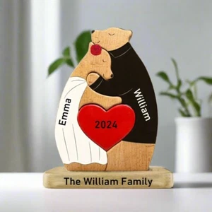 Zum Selbermachen personalisiert Bär Paar Puzzle Geschenk für Hochzeit, Jahrestag, Valentinstag - Bild 1 von 5