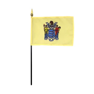 Nueva Jersey NJ State Poliéster Miniatura Mesa Escritorio Bandera 4" X 6" (Paquete de 12) - Imagen 1 de 3