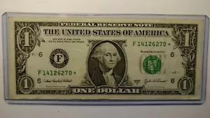 $1 STAR Replacement FEDERAL RESERVE NOTE, SERIES 2003 A Circulated Bill. - Picture 1 of 2