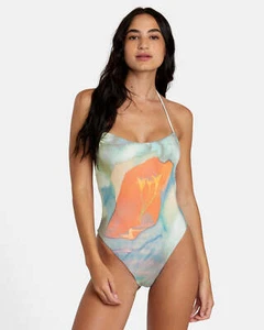 RVCA Colin Sussingham ANP Blue One-Piece Swimsuit Women Sample 50% Off AVJX10014 - Picture 1 of 5