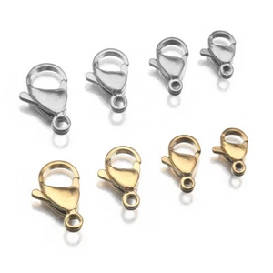 20X Stainless Steel Gold Plated Lobster Clasps Claw Clasp Hook Connector Jewelry - Picture 1 of 13