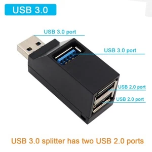 Hub USB 3.0 3 Ports Mini Splitter High Speed Data Transfer PC Laptop Macbook - Bild 1 von 15