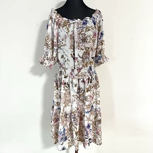 Liz Jordan Women’s Midi Floral Dress Off Shoulder Elastic Waist Size 12 - Bild 1 von 11