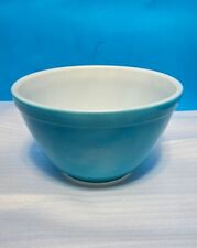 Vintage Pyrex Small Mixing/ Nesting Bowl #401 ~ 1.5 Pint ~Teal/White 