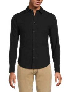 Rag & Bone Fit 2 Poplin Trey Shirt Black Long Sleeve Button M Cotton - Picture 1 of 12