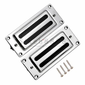 Mini Humbucker Pickups Bridge Neck Set for Bass Guitar Chrome - Picture 1 of 5